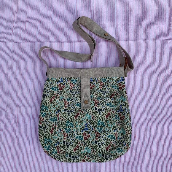 Son de Flor linen reversible Meadow crossover shoulder bag - Picture 1 of 9